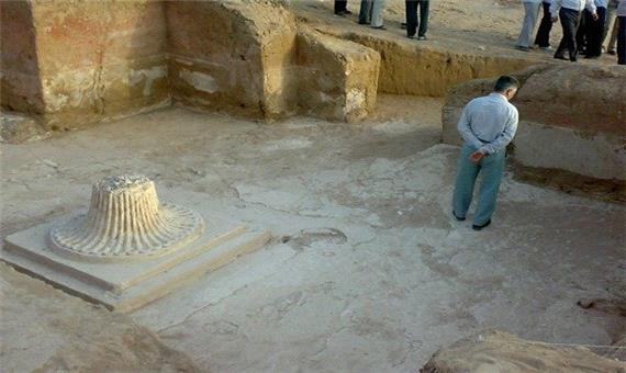 مرمت بقایای یک آتشدان مربوط به دوران ساسانی در آران و بیدگل