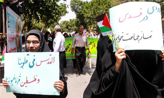 مردم شهرستان های استان اصفهان از آرمان مردم فلسطین حمایت کردند